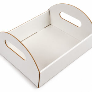 White Cardboard Tray with Handles